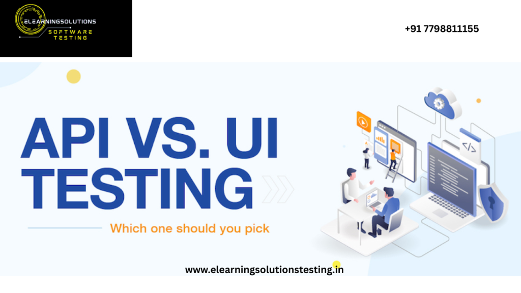 "Comparison between API testing and UI testing with tools and examples"