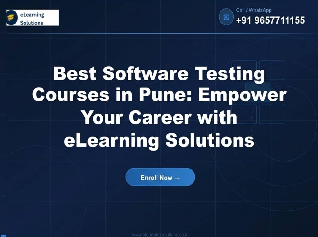 Student attending an online software testing course in Pune on a laptop