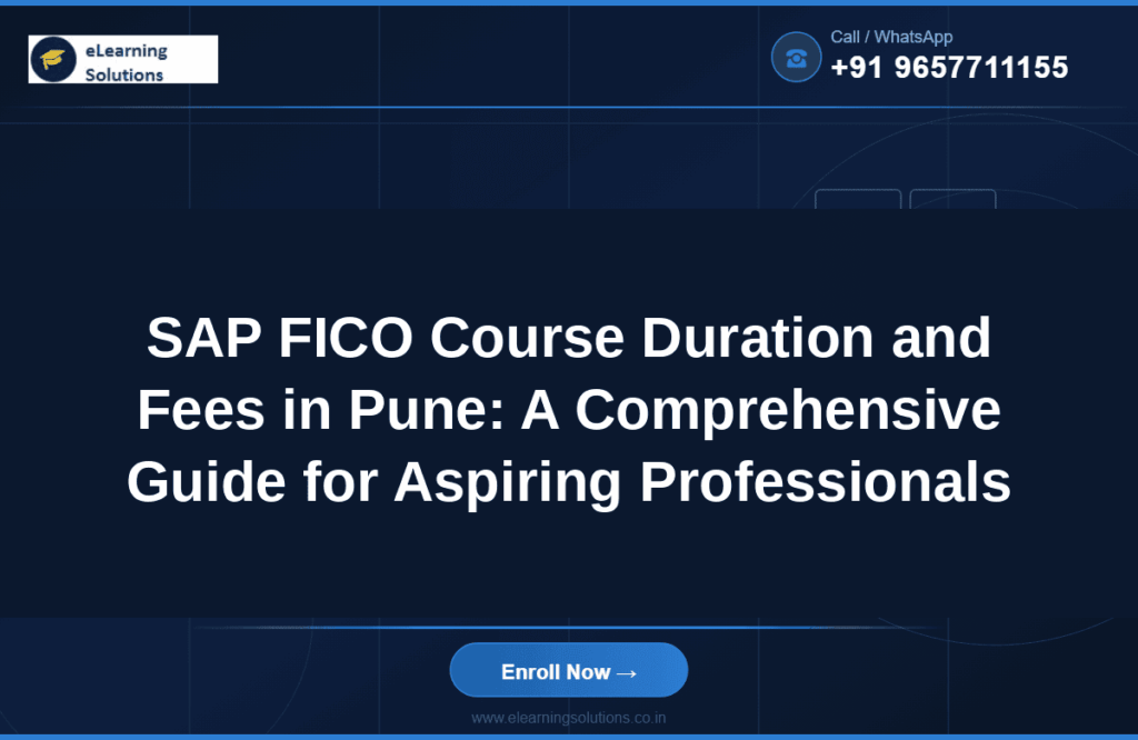 SAP FICO course duration and fees in Pune banner by eLearning Solutions